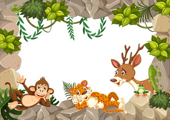 Wild animal on nature template