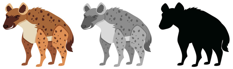 Set of hyena character