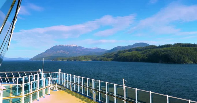 Cruise to Vancouver, in the Alaska Sea, USA, beautiful bay scenery in the afternoon sun