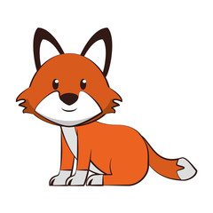 Fox wildlife cute animal cartoon