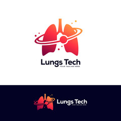 human lungs logo designs template, lungs technology logo design vector, respiratory system logo designs