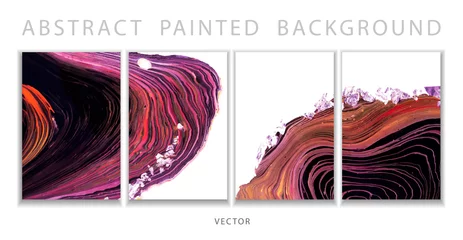 Foto op Canvas Trend vector. Set of abstract painted background, flyer, business card, brochure, poster. Liquid marble. © KseniaZu