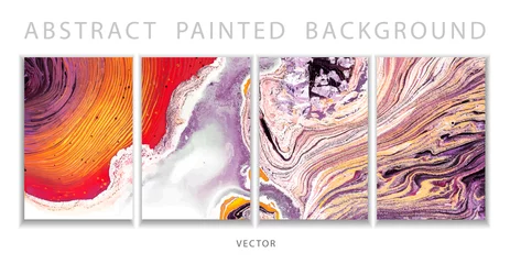 Fototapeten Trend vector. Set of abstract painted background, flyer, business card, brochure, poster. Liquid marble. © KseniaZu