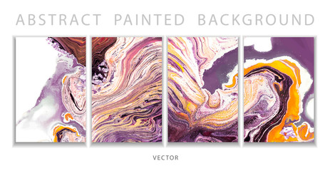 Fototapeta na wymiar Trend vector. Set of abstract painted background, flyer, business card, brochure, poster. Liquid marble.