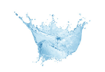 Water splash,water splash isolated on white background,blue water splash,