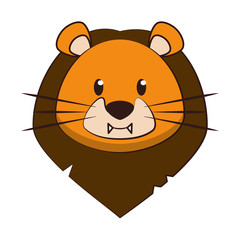 Lion head wildlife cute animal cartoon
