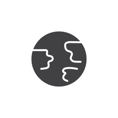 Earth globe vector icon. filled flat sign for mobile concept and web design. Planet earth glyph icon. Ecology symbol, logo illustration. Vector graphics