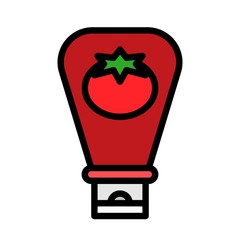 Ketchup vector, Barbecue related filled style editable stroke icon