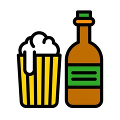 Beer vector, Barbecue related filled style editable stroke icon