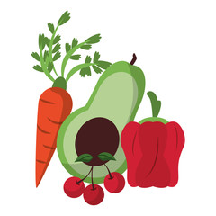 Vegetables healthy food cartoon isolated