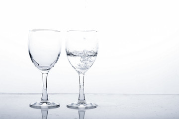 water in wine glass , Water splash