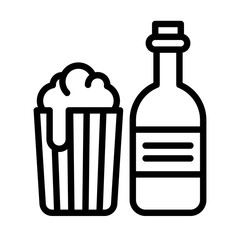 Beer vector, Barbecue related line style editable stroke icon