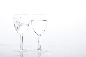 water in wine glass , Water splash