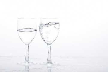 water in wine glass , Water splash