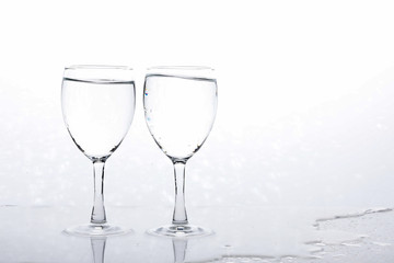 water in wine glass , Water splash