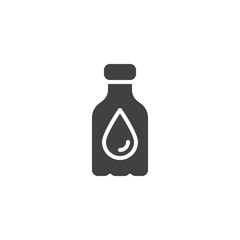 Water bottle vector icon. filled flat sign for mobile concept and web design. Bottle with water drop glyph icon. Symbol, logo illustration. Vector graphics