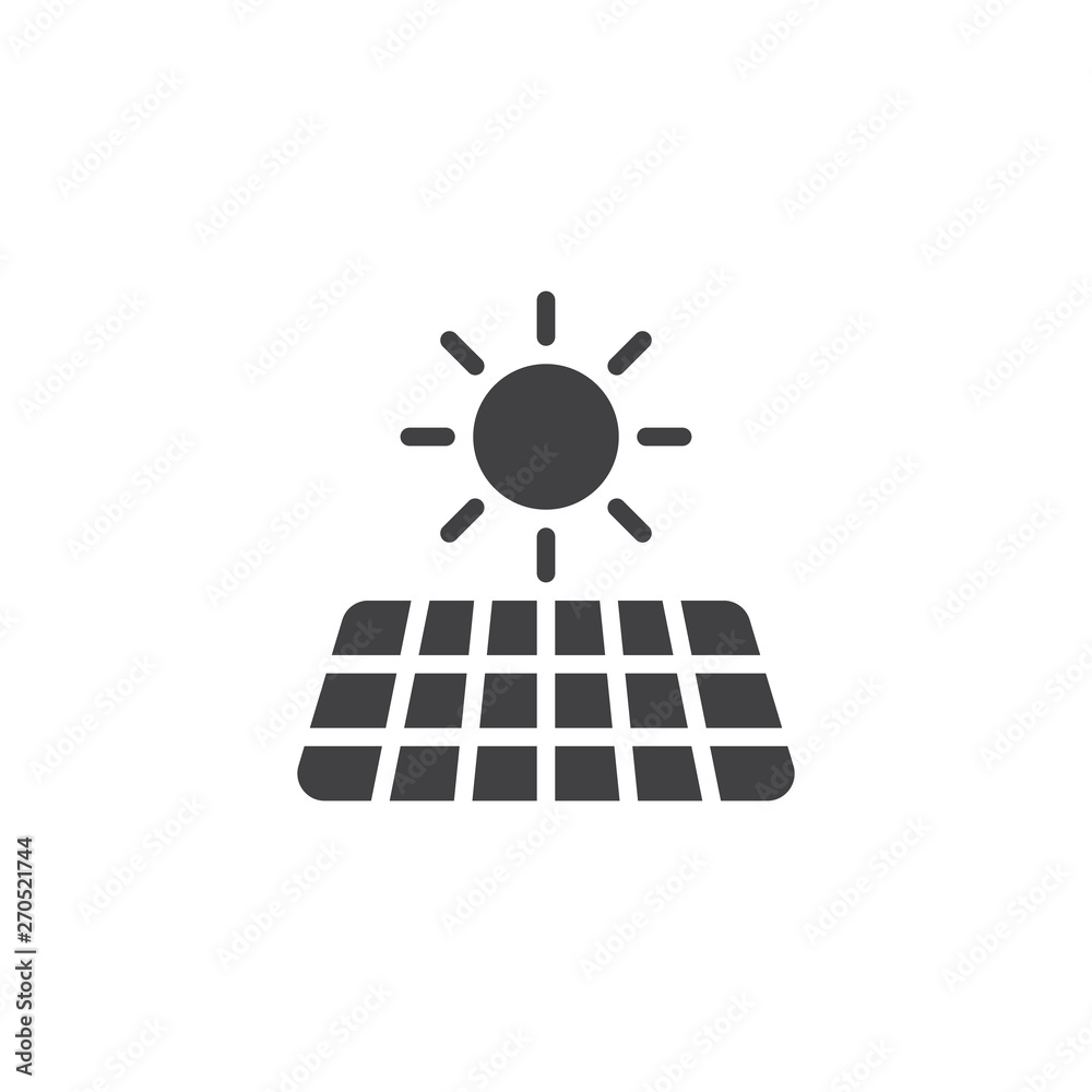 Wall mural solar energy panel vector icon. filled flat sign for mobile concept and web design. sun and solar pa