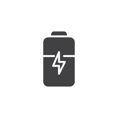 Battery energy power vector icon. filled flat sign for mobile concept and web design. Battery charging glyph icon. Symbol, logo illustration. Vector graphics