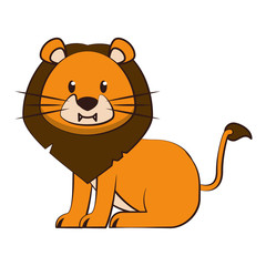 Lion wildlife cute animal cartoon