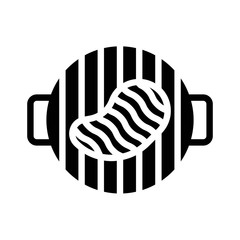 Grilled steak vector, Barbecue related solid style icon