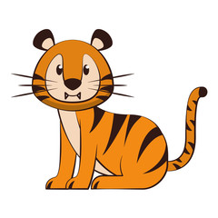 Tiger wildlife cute animal cartoon