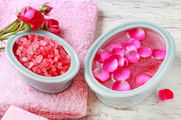 Nail spa enriching treatment with essential oils and rose petals.