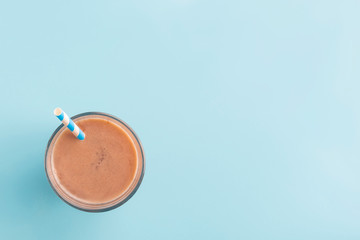 chocolate summer drink with color background