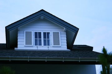 Exterior of house and window view 