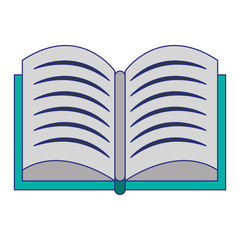 Book open isolated symbol cartoon blue lines