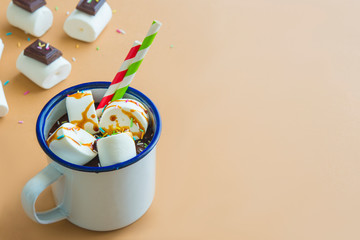 Chocolate drink with marshmallow