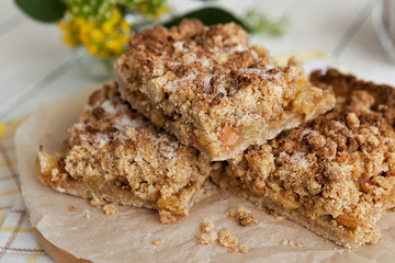 sweet homemade cake. fruit pie. homemade baking. dessert. traditional cuisine.