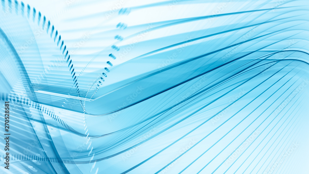 Fototapete abstract generative art background. 3d illustration. fractal graphics composition of dots, waves and