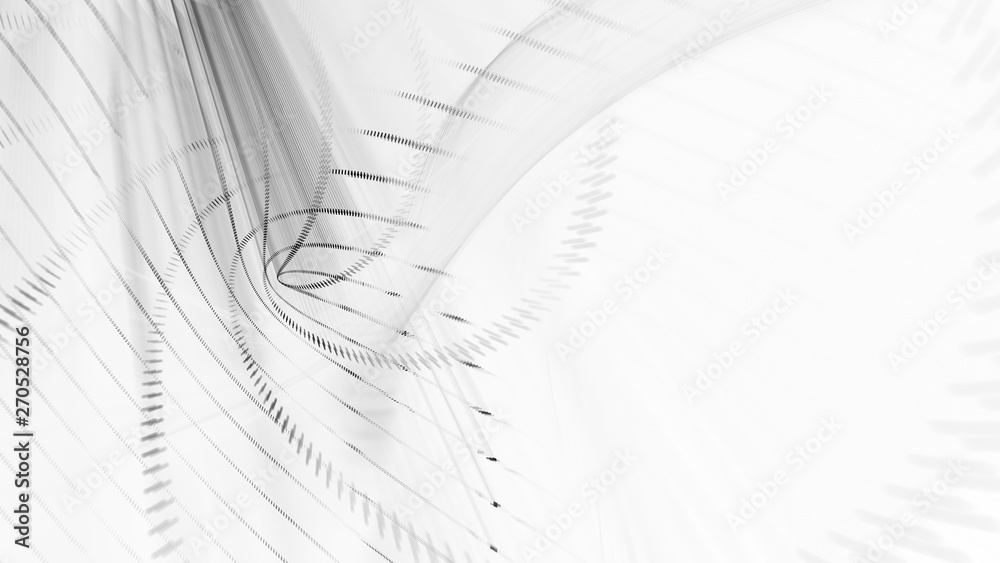 Fototapete abstract generative art background. 3d illustration. fractal graphics composition of dots, waves and