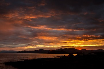 Sunset over the mountains