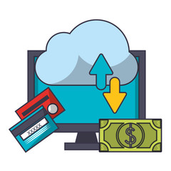 Obraz premium Online business and money symbols