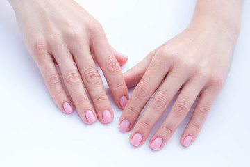 beautiful soft hands of a woman and handcream skincare