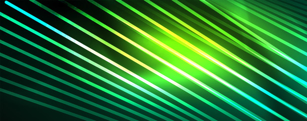 Obraz premium Vector neon light lines concept, abstract background