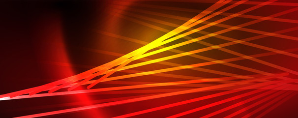 Fototapeta premium Shiny color neon light with lines, abstract wallpaper, shiny motion, magic space light. Techno abstract background