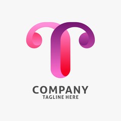 Letter T unique logo design