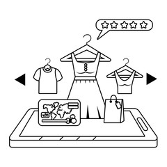 Shopping online icon design vector illustration