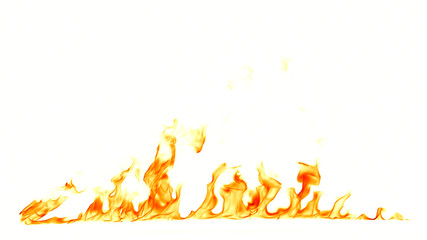 Fire flames isolated on white background.