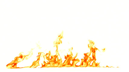 Fire flames isolated on white background.