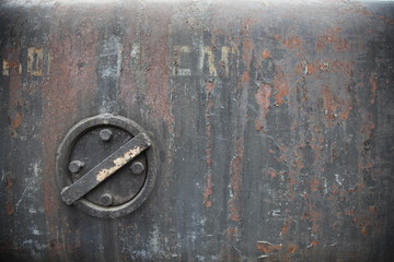 Texture of rusty iron and hatch on it