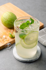 Kumquat lemon tea in a clean glass