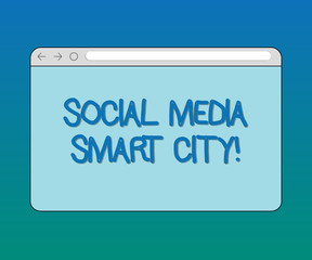 Handwriting text Social Media Smart City. Concept meaning Connected technological advanced modern cities Monitor Screen with Forward Backward Progress Control Bar Blank Text Space