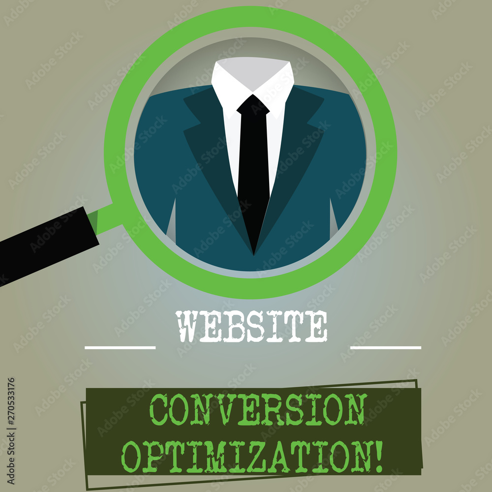 Poster conceptual hand writing showing website conversion optimization. business photo text system for incr