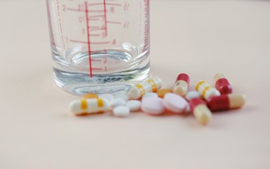 Closeup pills capsule