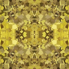 Seamless pattern with abstract confetti ornament. Background with yellow, ochre, brown and beige colors. Backdrop for phone case, fabric, cushion, tile, gift and wrapping paper.