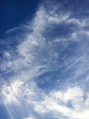 blue sky background with tiny clouds