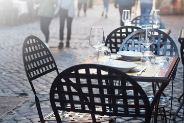 traditional Italian street restaurant